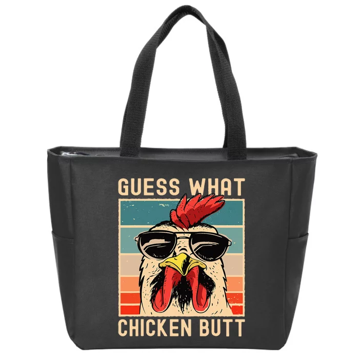 Chicken Meme Design Guess What Chicken Butt Zip Tote Bag