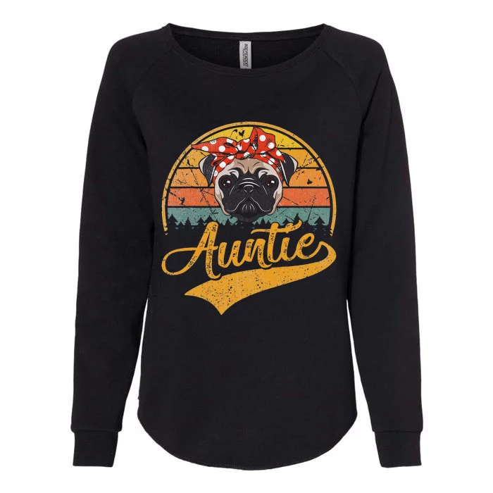 Cute Mother's Day Gifts Retro Vintage Pug Auntie Womens California Wash Sweatshirt