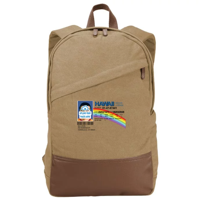 Custom Mclovin Driver License Upload Photo Cotton Canvas Backpack