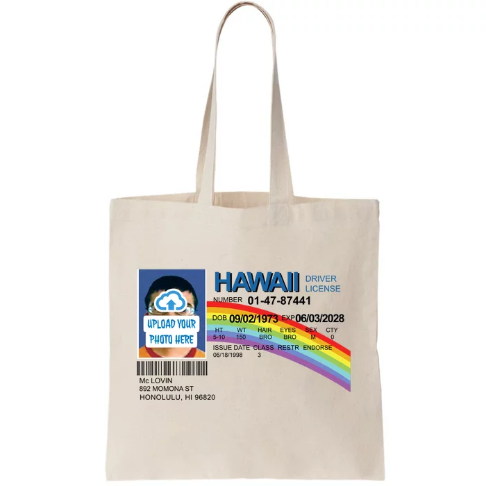 Custom Mclovin Driver License Upload Photo Tote Bag