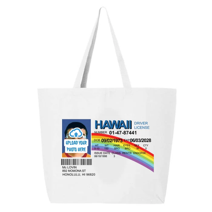 Custom Mclovin Driver License Upload Photo 25L Jumbo Tote