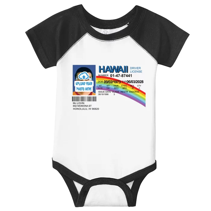 Custom Mclovin Driver License Upload Photo Infant Baby Jersey Bodysuit