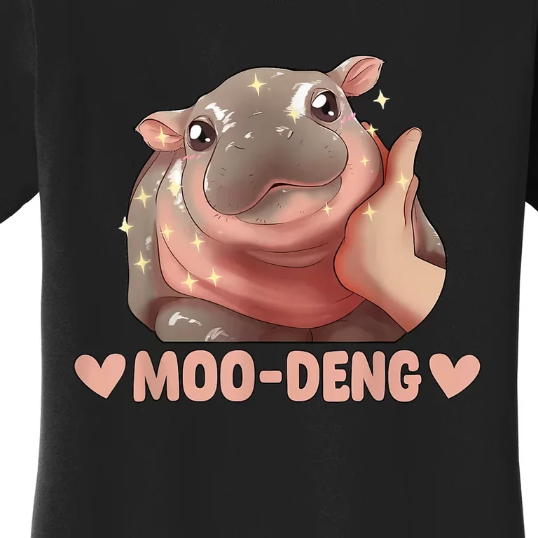 Cute Moo Deng Bouncy Pig Funny Baby Hippo Gift Women's T-Shirt