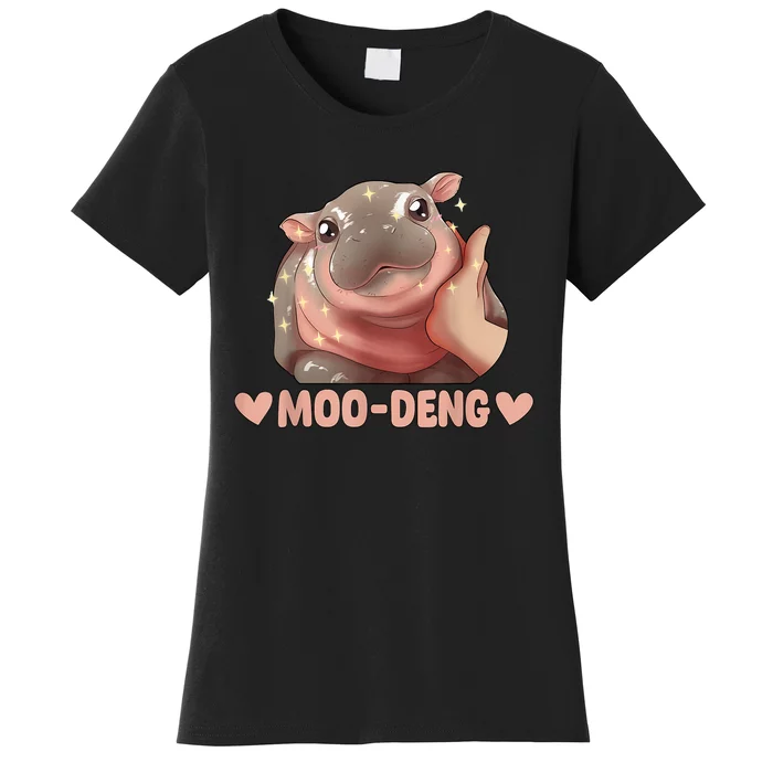 Cute Moo Deng Bouncy Pig Funny Baby Hippo Gift Women's T-Shirt