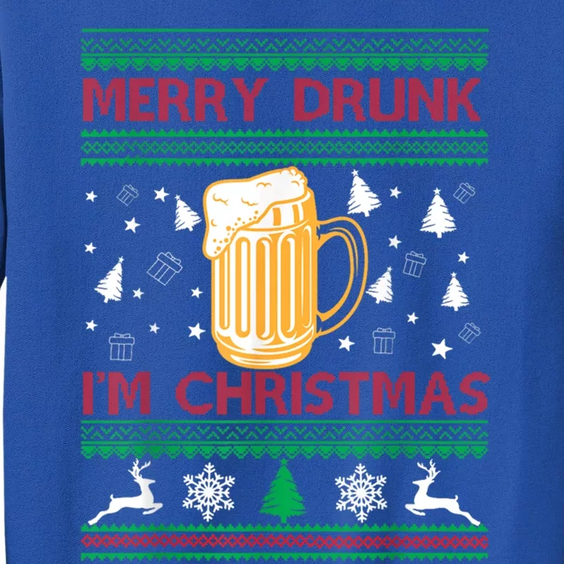 Christmas Merry Drunk IM Christmas Beer Funny Gift Tall Sweatshirt