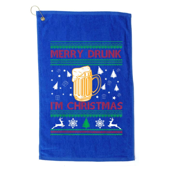 Christmas Merry Drunk IM Christmas Beer Funny Gift Platinum Collection Golf Towel