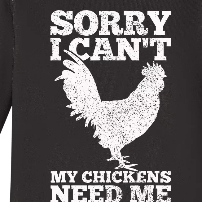 Chicken Mom Dad Funny Poultry Farmer Chicken Baby Long Sleeve Bodysuit