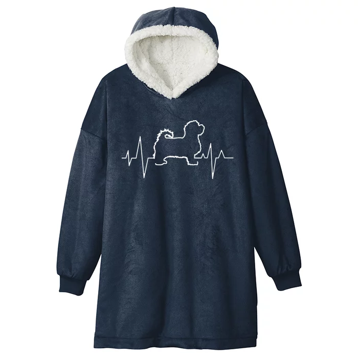 Cute Maltese Dog Heartbeat Puppy Lover Gift Hooded Wearable Blanket