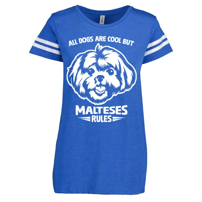 Cute Maltese Dog Rules Puppy Lover Gift Enza Ladies Jersey Football T-Shirt