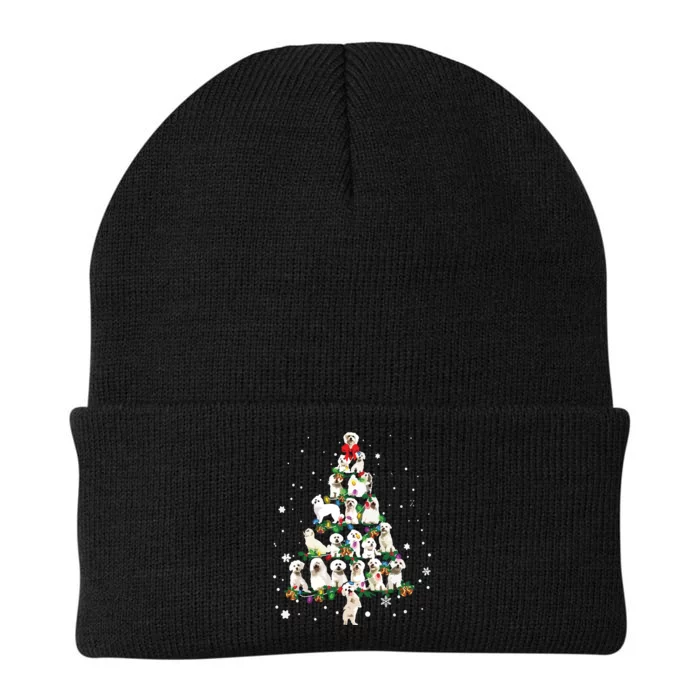 Cute Maltese Dog Christmas Tree Gift Decor Xmas Tree Knit Cap Winter Beanie