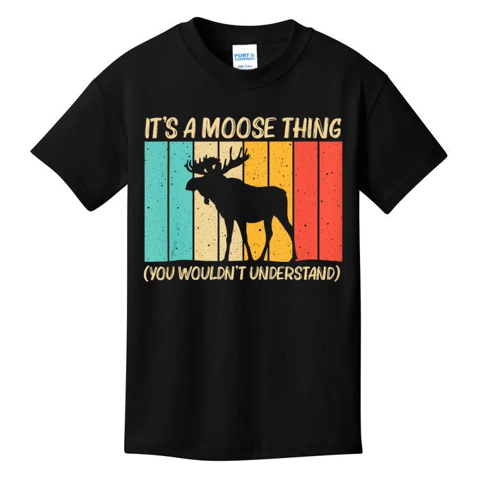 Cool Moose Design For Deer Animal Elk Moose Lover Kids T-Shirt