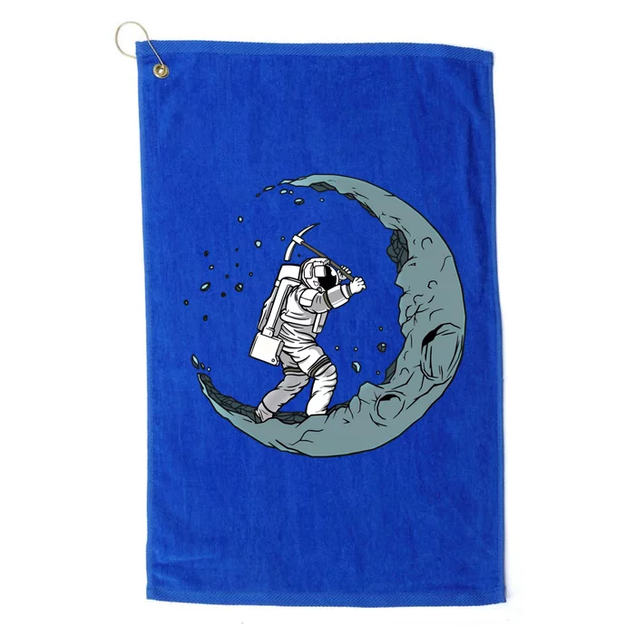 Crescent Moon Digger Astronaut Graphic Gift Platinum Collection Golf Towel