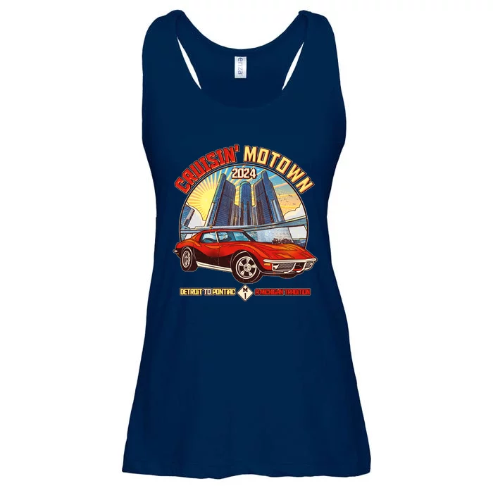 Cruisin Motown Detroit To Pontiac A Michigan Tradition Ladies Essential Flowy Tank