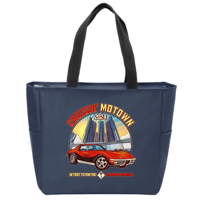 Cruisin Motown Detroit To Pontiac A Michigan Tradition Zip Tote Bag