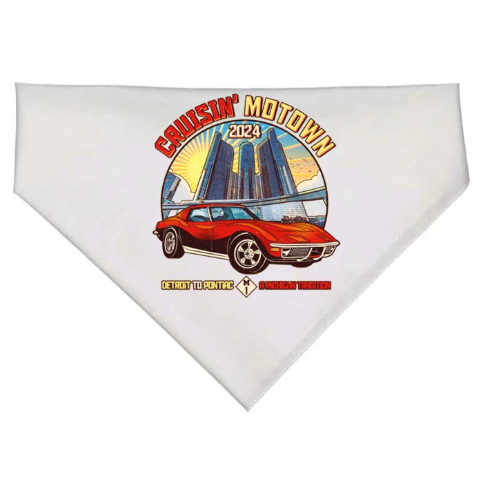 Cruisin Motown Detroit To Pontiac A Michigan Tradition USA-Made Doggie Bandana