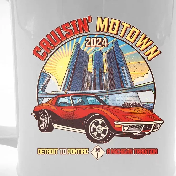 Cruisin Motown Detroit To Pontiac A Michigan Tradition Front & Back Beer Stein