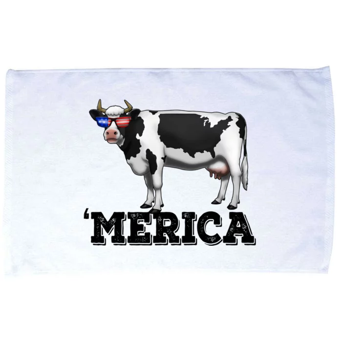 Cow Merica Dairy Farmer Funny Farm Animal Meaningful Gift Microfiber Hand Towel