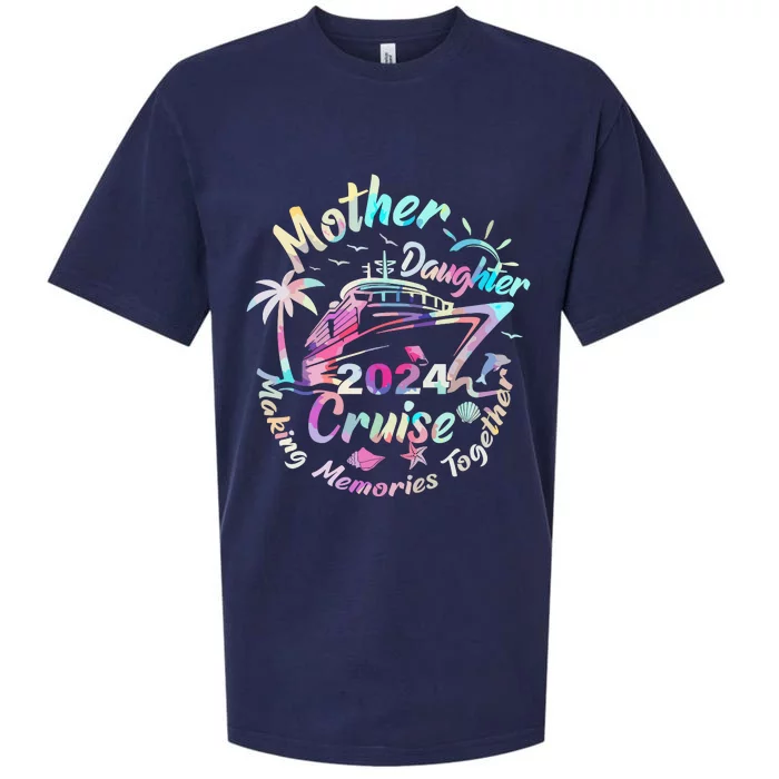 Cruise Mother Daughter Trip 2024 Funny Mom Daughter Vacation Sueded Cloud Jersey T-Shirt