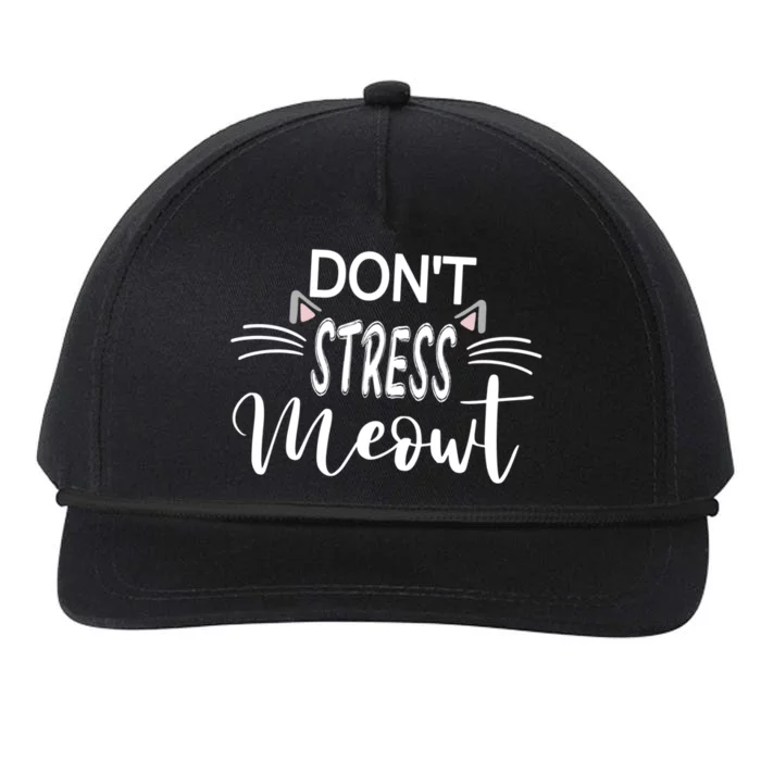 Cat Mom Dad Dont Stress Meowt Funny Kitty Kitten Lover Great Gift Snapback Five-Panel Rope Hat