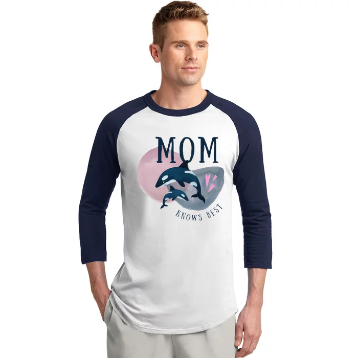 Cute Mothers Day Design Mom Knows Best Baseball Sleeve Shirt