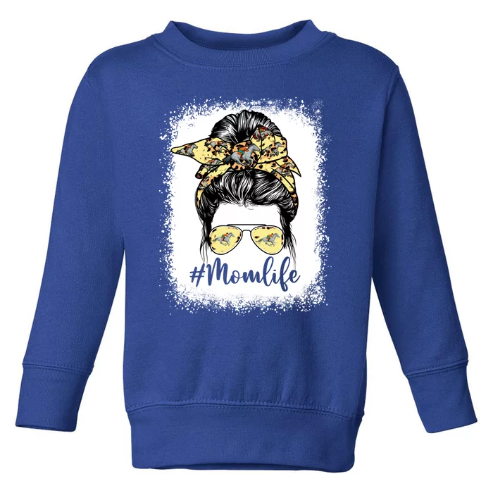 Cute Mother's Day Equestrian Mom Life Messy Bun Game Day Gift Toddler Sweatshirt