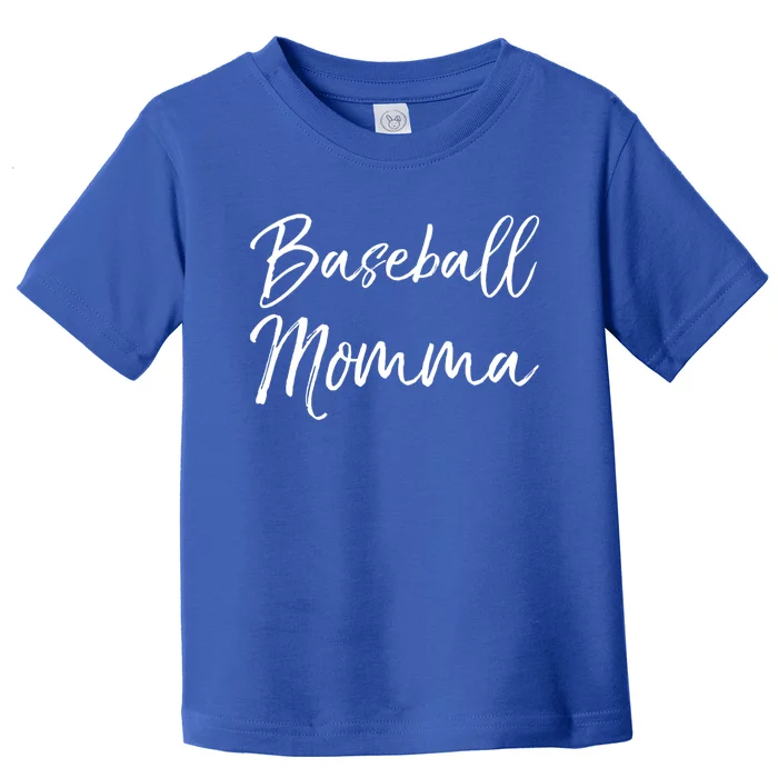 Cute Mother's Day Gift Tee Ball Mom Baseball Momma Gift Toddler T-Shirt