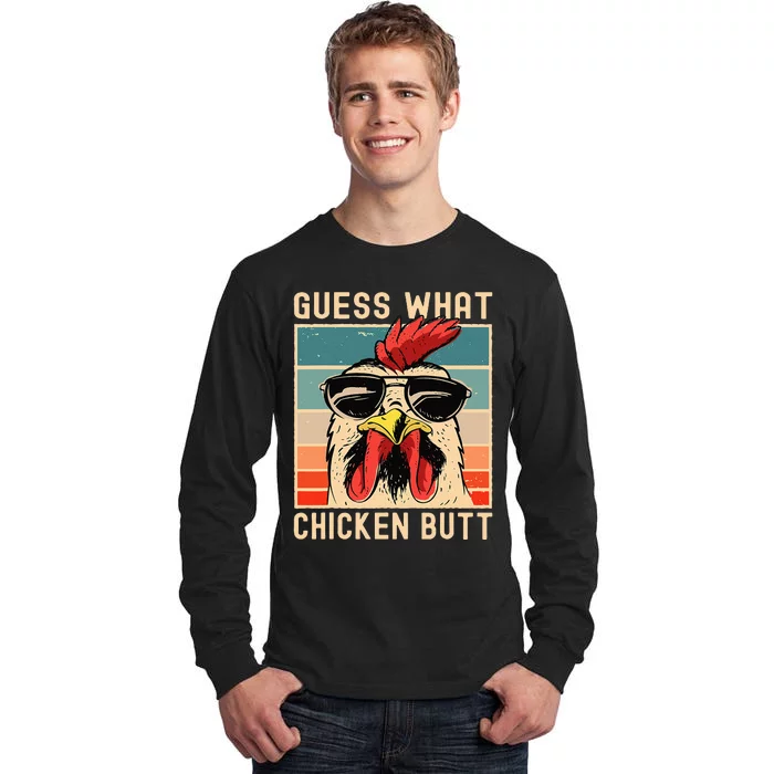 Chicken Meme Design  Guess What Chicken Butt Tall Long Sleeve T-Shirt