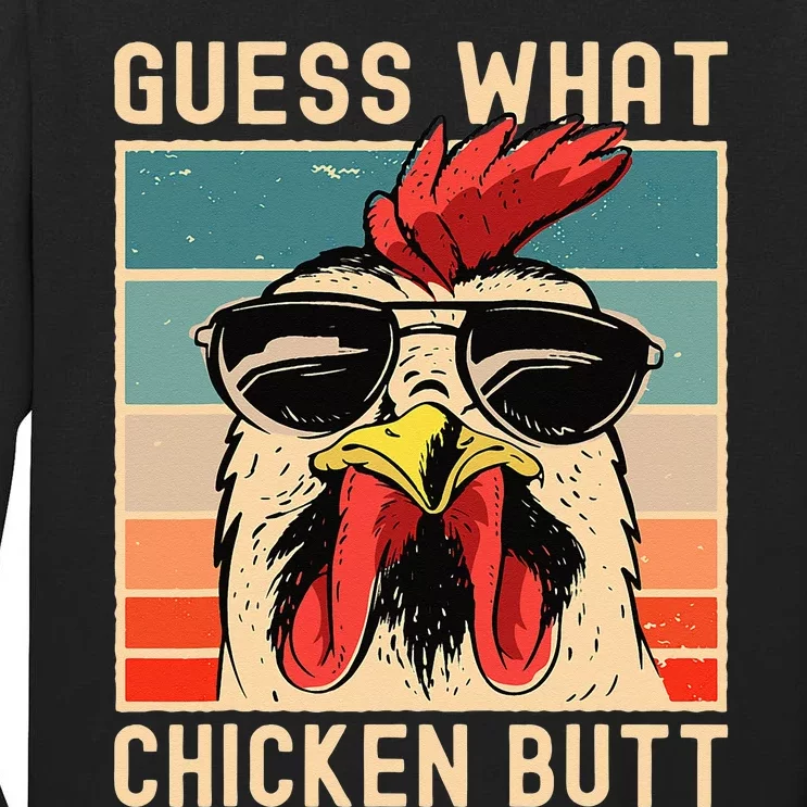 Chicken Meme Design  Guess What Chicken Butt Tall Long Sleeve T-Shirt