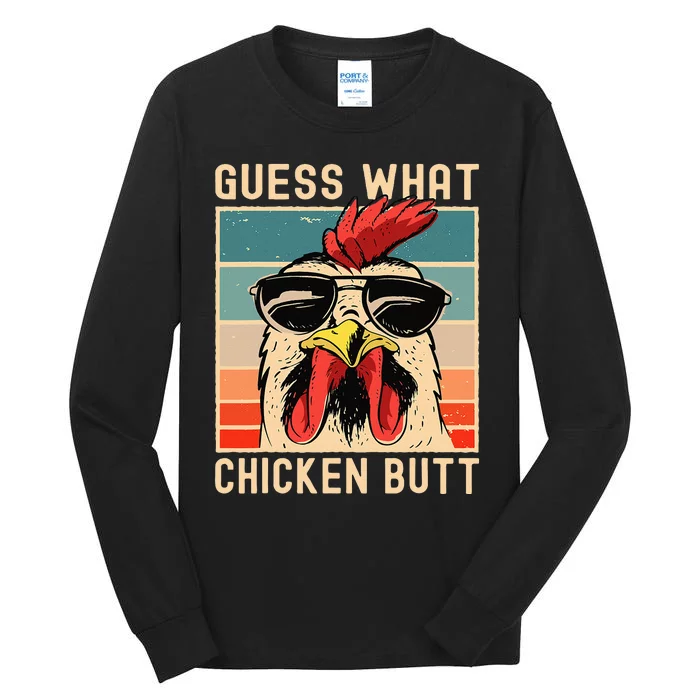 Chicken Meme Design  Guess What Chicken Butt Tall Long Sleeve T-Shirt