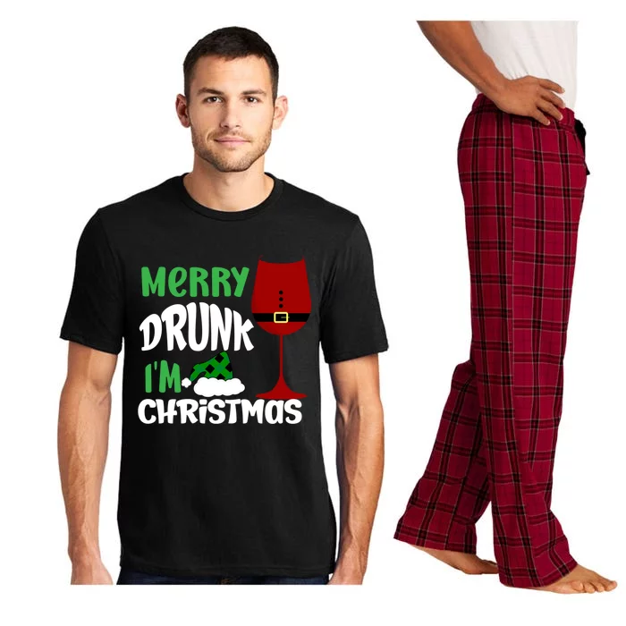 Christmas Merry Drunk IM Christmas Wine Santa Gift Pajama Set