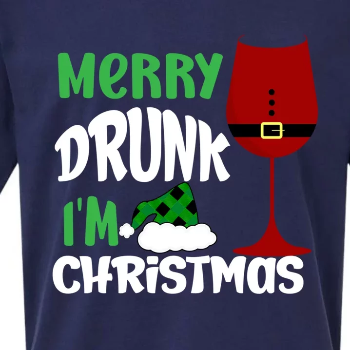 Christmas Merry Drunk IM Christmas Wine Santa Gift Sueded Cloud Jersey T-Shirt