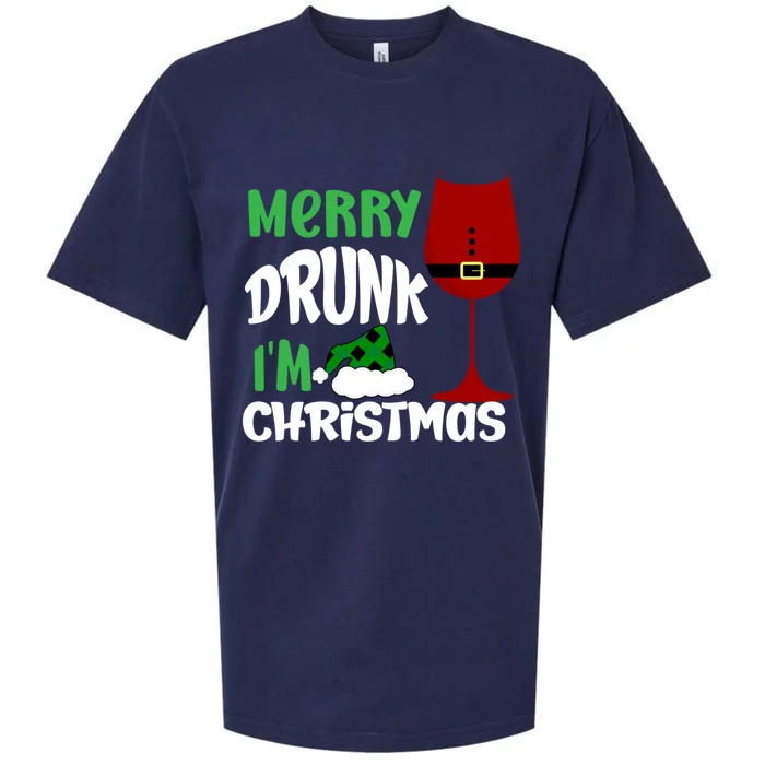 Christmas Merry Drunk IM Christmas Wine Santa Gift Sueded Cloud Jersey T-Shirt