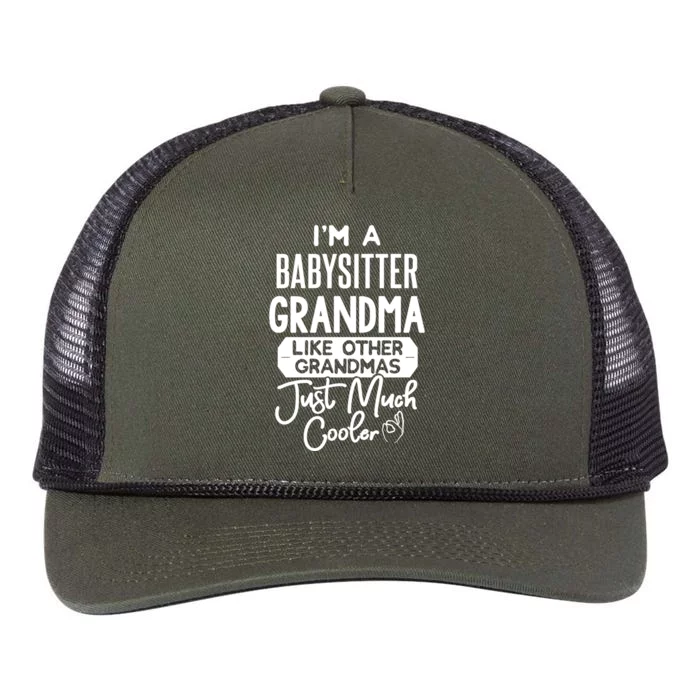 Cool Mothers Day Design Sitter Grandma Gift Retro Rope Trucker Hat Cap