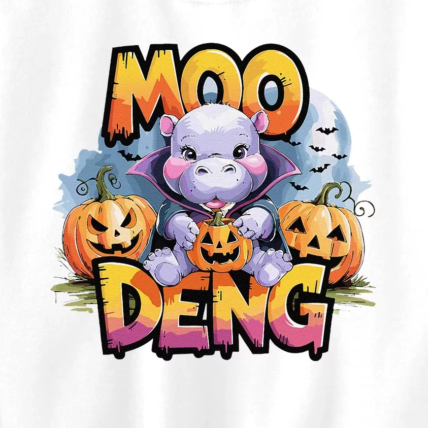 Cute Moo Deng Bouncy Pig In Thai Halloween Baby Hippopotamus Kids Sweatshirt