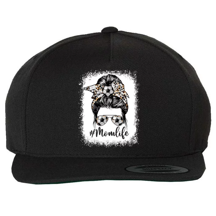 Cute Mother's Day Soccer Mom Life Messy Bun Game Day Gift Wool Snapback Cap