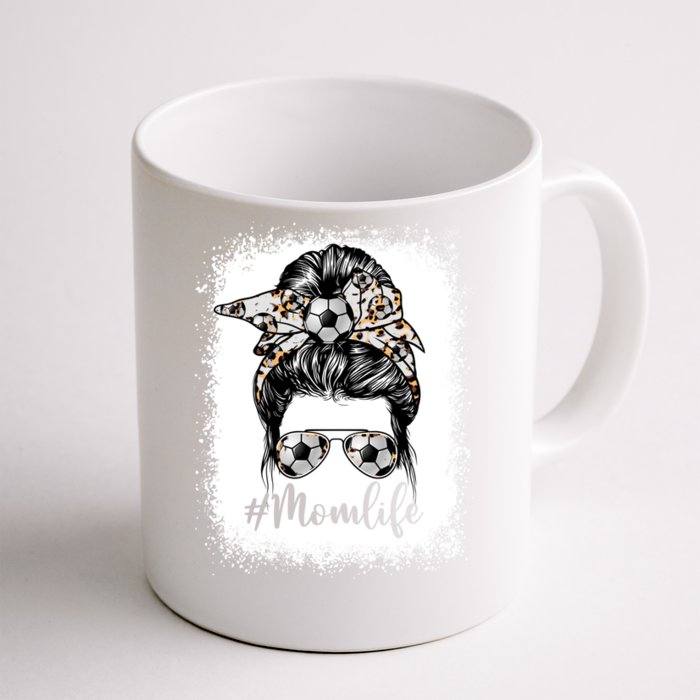 Cute Mother's Day Soccer Mom Life Messy Bun Game Day Gift Front & Back Coffee Mug