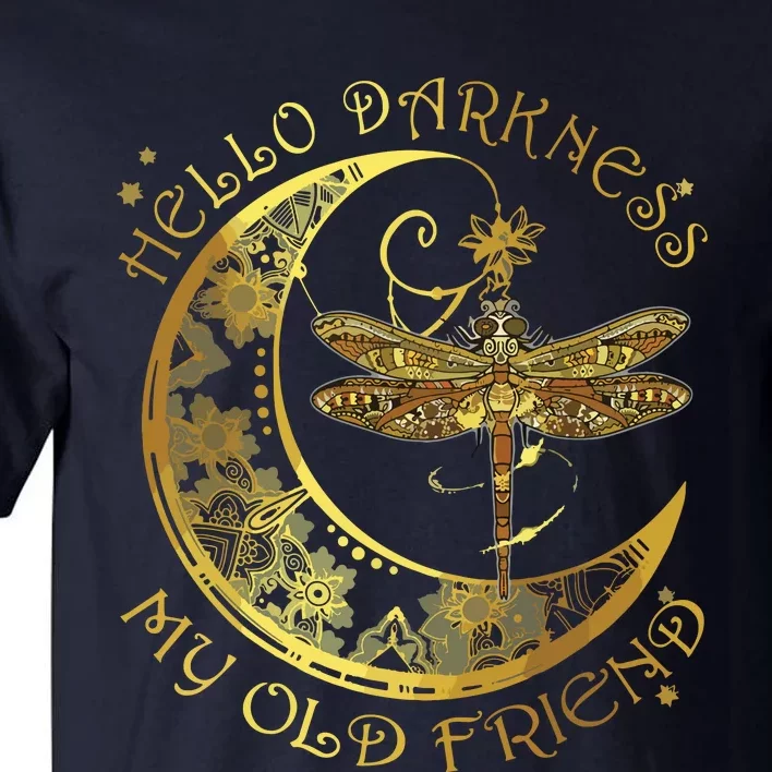 Crescent Moon Dragonfly Hello Darkness My Old Friend Tall T-Shirt