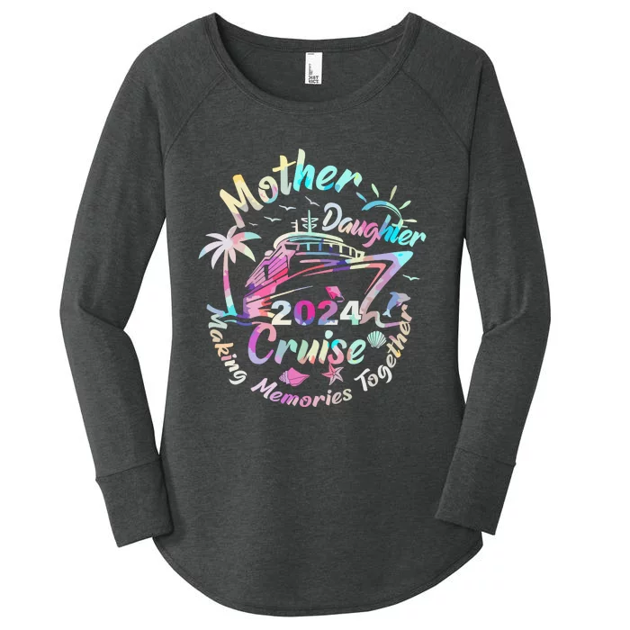 Cruise Mother Daughter Trip 2024 Funny Mom Daughter Vacation Women's Perfect Tri Tunic Long Sleeve Shirt