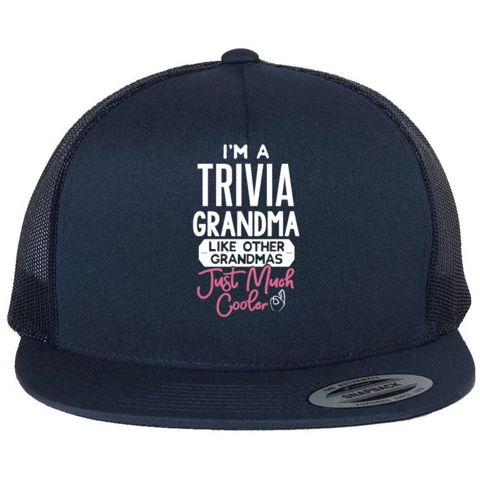 Cool Mothers Day Design Trivia Grandma Gift Flat Bill Trucker Hat