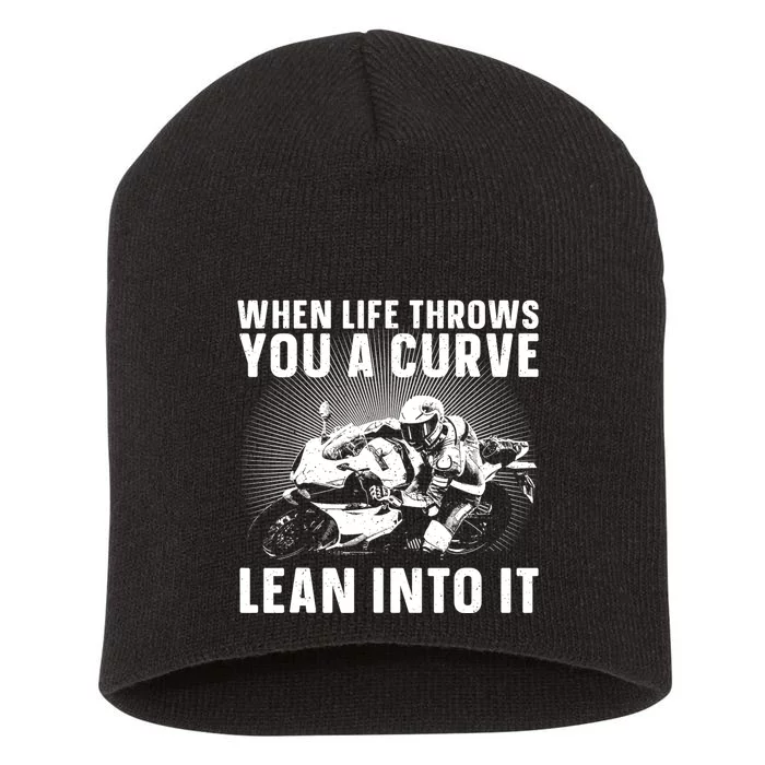 Cool Motorcycle Design For Motor Cycle Rider Biker Short Acrylic Beanie