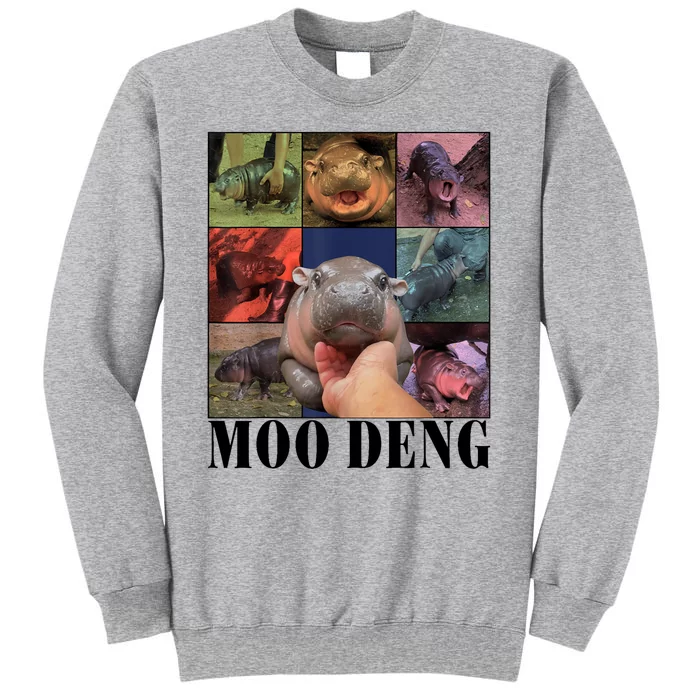 Colorful Moo Deng Retro Photo Hippo Sweatshirt