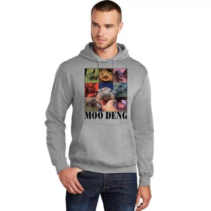 Colorful Moo Deng Retro Photo Hippo Tall Hoodie