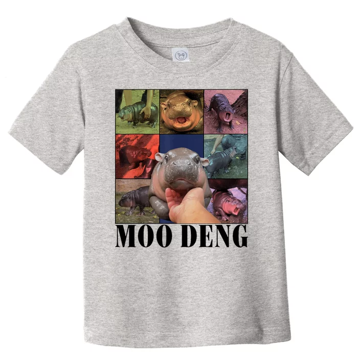 Colorful Moo Deng Retro Photo Hippo Toddler T-Shirt