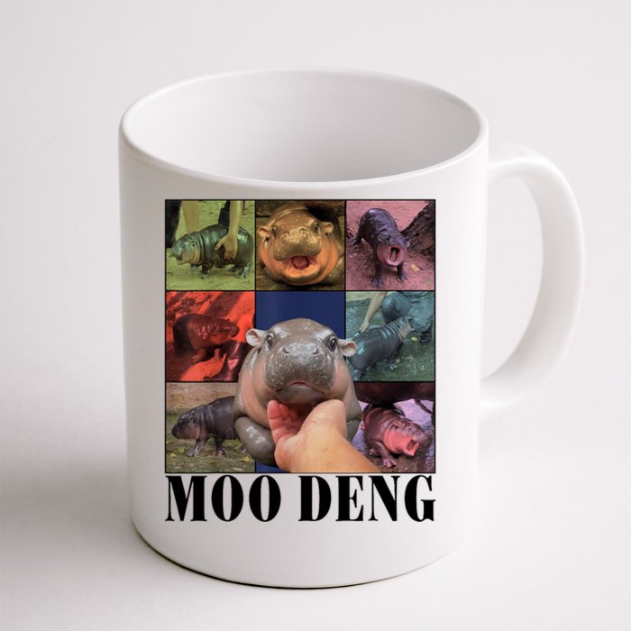 Colorful Moo Deng Retro Photo Hippo Front & Back Coffee Mug