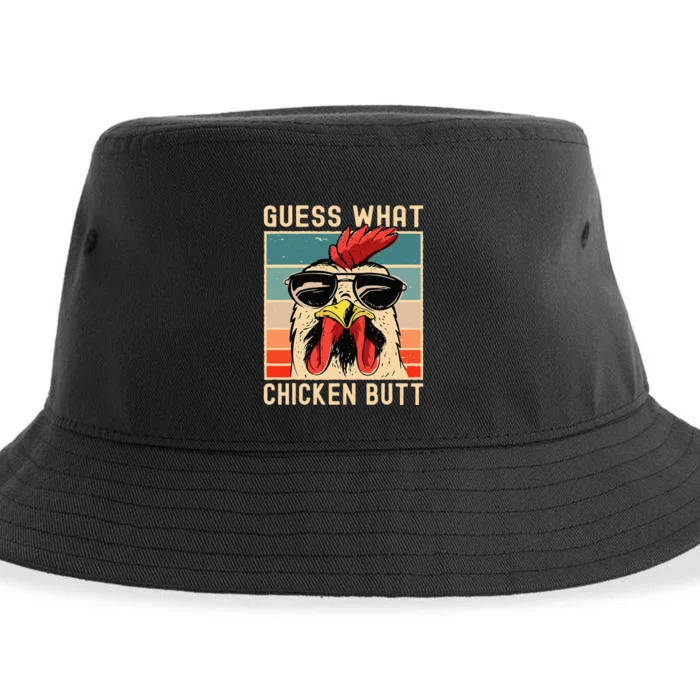 Chicken Meme Design  Guess What Chicken Butt Sustainable Bucket Hat