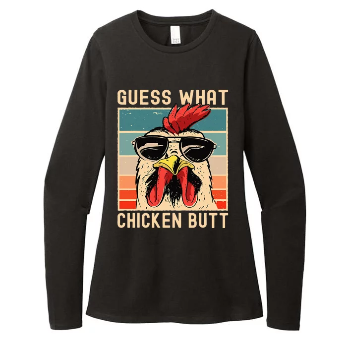 Chicken Meme Design  Guess What Chicken Butt Womens CVC Long Sleeve Shirt