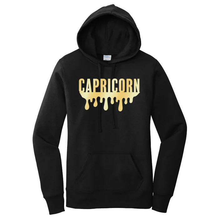 Capricorn Melanin Dripping Zodiac Sign for Black Women's Pullover Hoodie