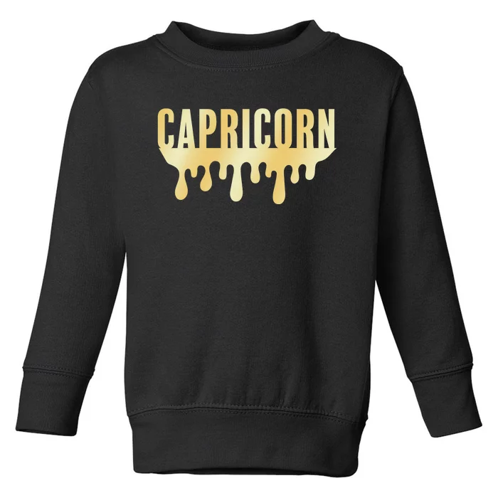 Capricorn Melanin Dripping Zodiac Sign for Black Toddler Sweatshirt