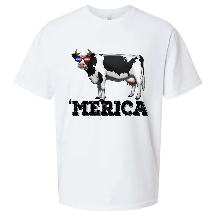 Cow Merica Dairy Farmer Funny Farm Animal Cool Gift Sueded Cloud Jersey T-Shirt