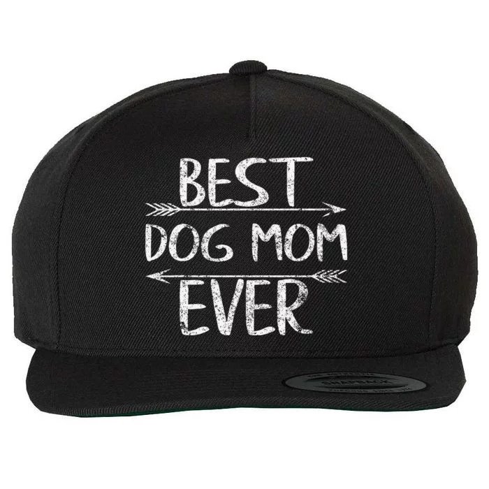 Cute Mothers Day Funny Gift Best Dog Mom Ever Wool Snapback Cap